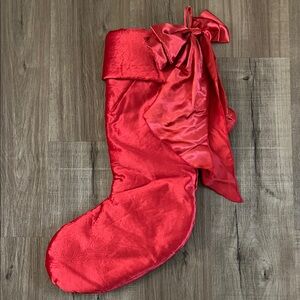 Anthropologie velvet bow stocking